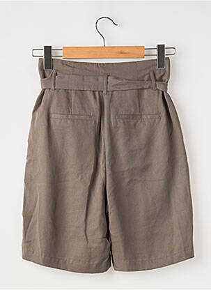 Short fermeture zippée sous rabat avec crochet taille haute marron VERO MODA femme