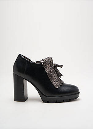 Derbies tissage satiné talon de 7 à 9cm noir PERLATO femme