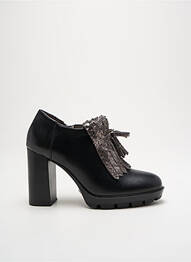 Derbies tissage satiné talon de 7 à 9cm noir PERLATO femme