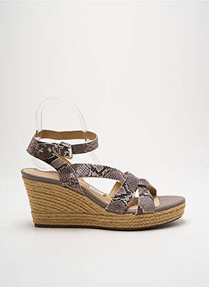 Espadrilles tissage satiné talon de 7 à 9cm gris GEOX femme