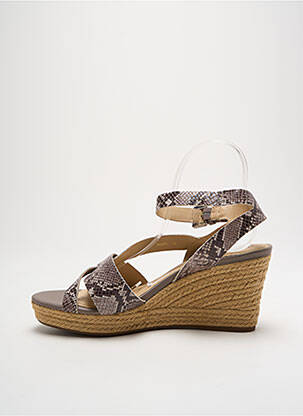 Espadrilles tissage satiné talon de 7 à 9cm gris GEOX femme