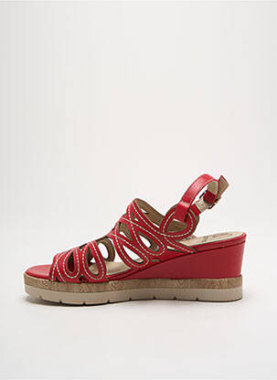 Sandales/nu pieds matière lisse talon de 4 à 6cm rouge DORKING femme
