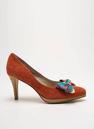 Escarpins nubuck talon de 7 à 9cm orange PERLATO femme
