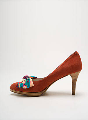 Escarpins nubuck talon de 7 à 9cm orange PERLATO femme