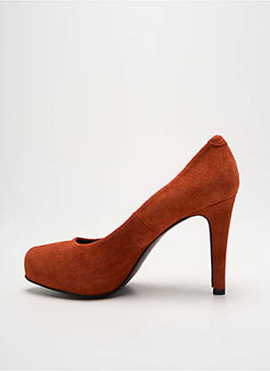 Escarpins nubuck talon haut de 10cm et plus orange PERLATO femme