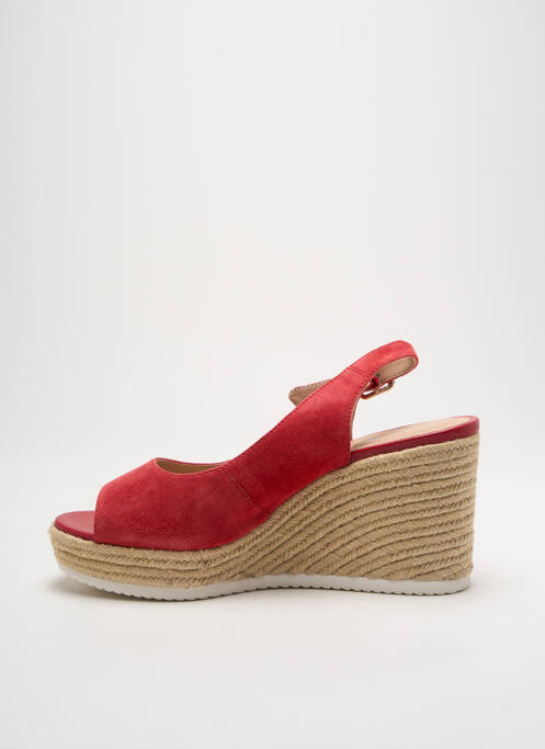 Espadrilles nubuck talon de 7 à 9cm rouge GEOX femme