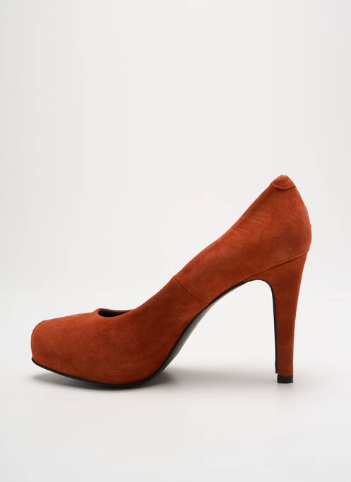 Escarpins nubuck talon haut de 10cm et plus orange PERLATO femme