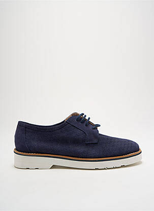Derbies nubuck talon plat jusqu'à 3cm bleu ENZA femme