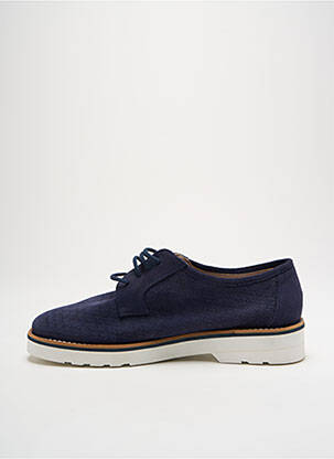 Derbies nubuck talon plat jusqu'à 3cm bleu ENZA femme