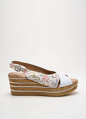 Sandales/nu pieds matière lisse talon de 7 à 9cm blanc ENZA femme