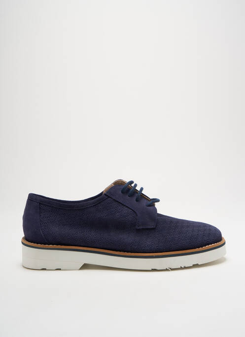Derbies nubuck talon plat jusqu'à 3cm bleu ENZA femme
