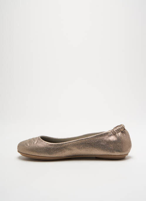 Ballerines tissage satiné talon plat jusqu'à 3cm or ENZA femme