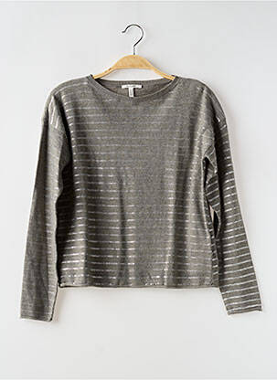Pull coupe droite manches longues gris TEDDY SMITH fille