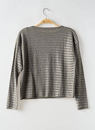 Pull coupe droite manches longues gris TEDDY SMITH fille