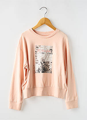 T-shirt col rond manches longues rose TEDDY SMITH fille