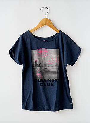 T-shirt coupe cintrée manches courtes bleu ROXY GIRL fille