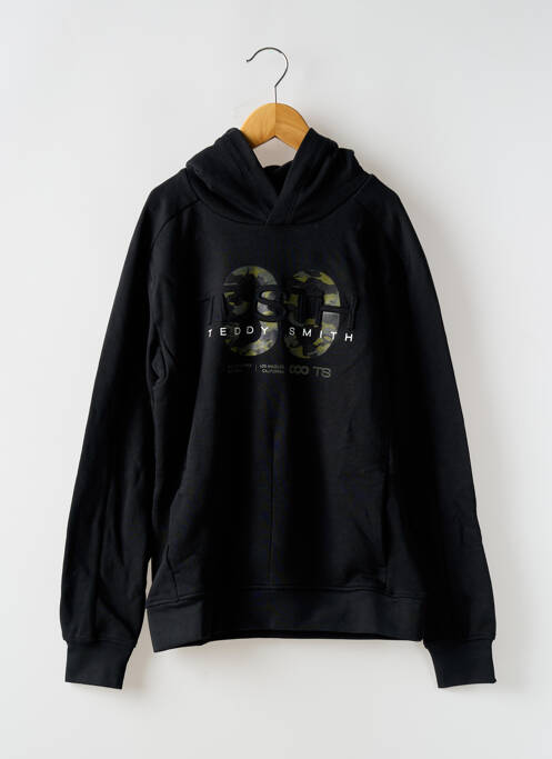 Sweat-shirt à capuche poches manches longues noir TEDDY SMITH garcon