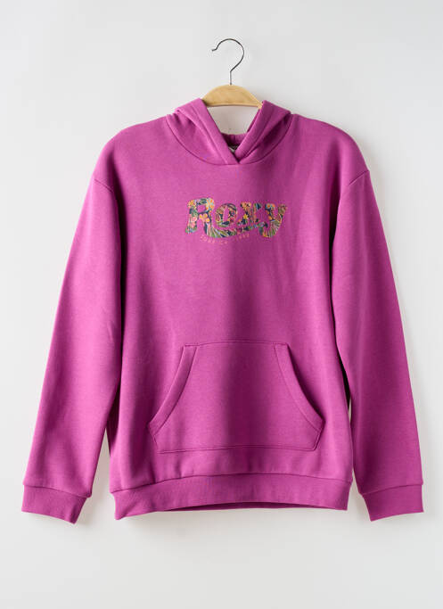 Sweat-shirt à capuche rose ROXY GIRL pour fille