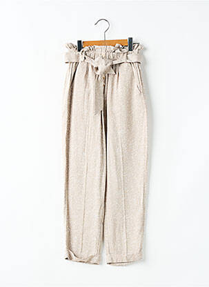 Pantalon droit coupe droite taille élastique beige TEDDY SMITH fille