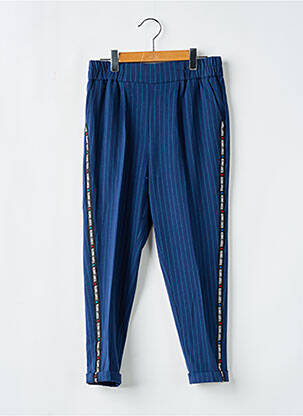 Pantalon slim tissage popeline taille élastique bleu TEDDY SMITH fille
