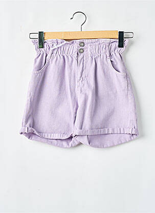 Short tissage denim taille élastique violet TEDDY SMITH fille