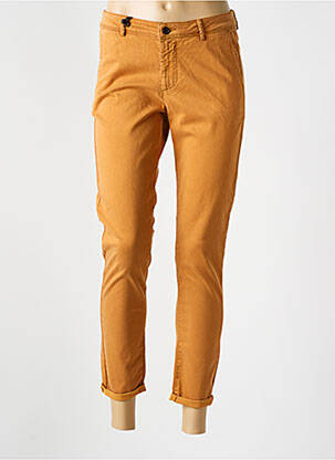 Pantalon chino fermeture zippée sous rabat boutonné taille normale marron TEDDY SMITH femme