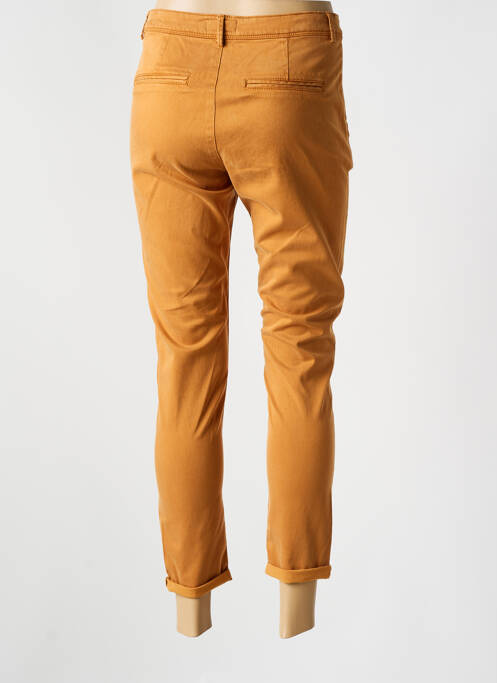 Pantalon chino fermeture zippée sous rabat boutonné taille normale marron TEDDY SMITH femme