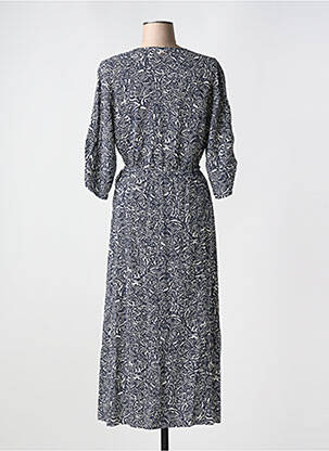 Robe longue imprimé fantaisie manches 3/4 bleu TEDDY SMITH femme
