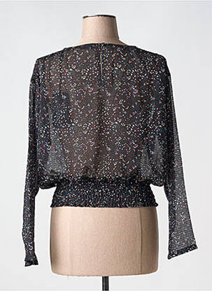 Blouse légère et transparente manches longues noir TEDDY SMITH femme