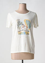 T-shirt imprimé fantaisie manches courtes beige TEDDY SMITH femme