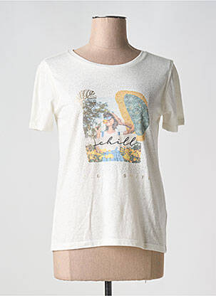 T-shirt imprimé fantaisie manches courtes beige TEDDY SMITH femme