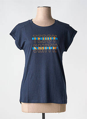 T-shirt sérigraphie manches courtes bleu TEDDY SMITH femme