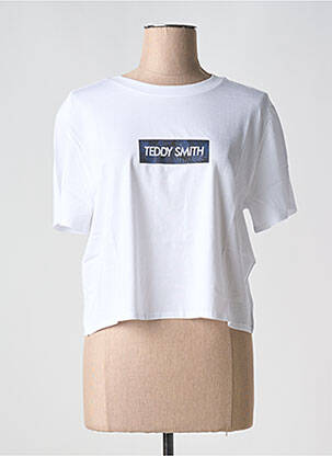 T-shirt sérigraphie manches courtes blanc TEDDY SMITH femme