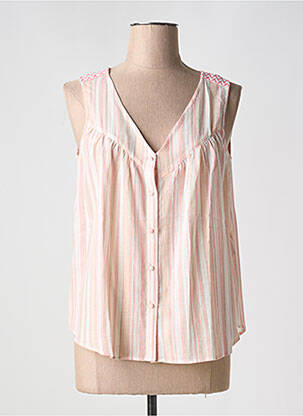 Chemisier tissage crêpe sans manche rose TEDDY SMITH INDUSTRY femme