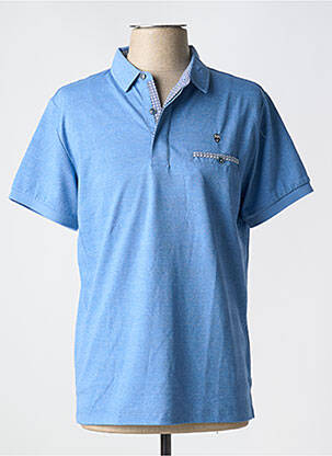 Polo tissage chiné manches courtes bleu REVER MILE homme