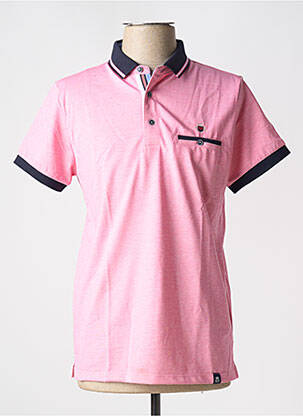 Polo tissage chiné manches courtes rose REVER MILE homme