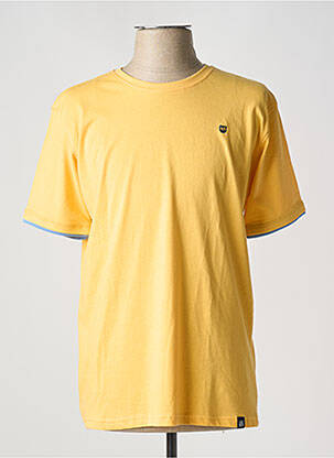 T-shirt broderie manches courtes jaune REVER MILE homme
