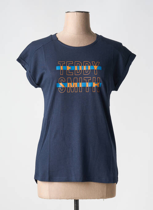 T-shirt sérigraphie manches courtes bleu TEDDY SMITH femme