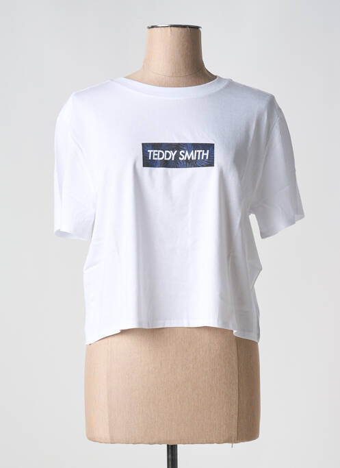T-shirt sérigraphie manches courtes blanc TEDDY SMITH femme