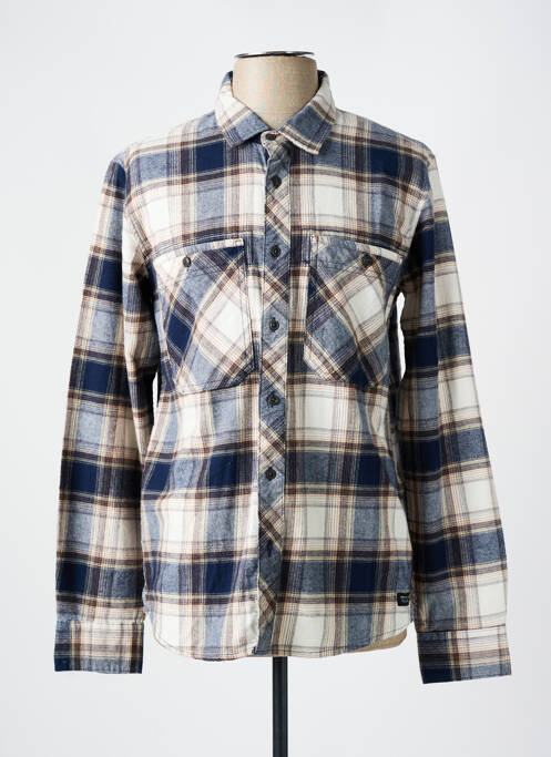 Chemise manches longues bleu TEDDY SMITH pour homme