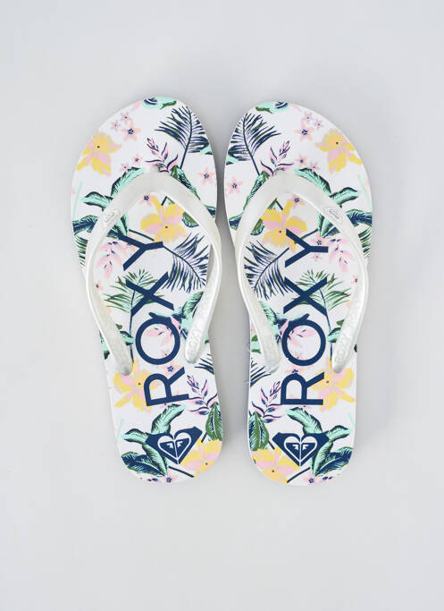 Tongs matière lisse talon plat jusqu'à 3cm blanc ROXY femme