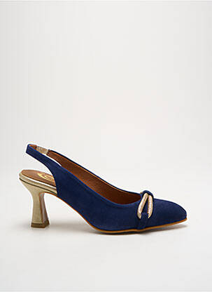 Escarpins nubuck talon de 7 à 9cm bleu O'.. femme