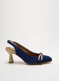 Escarpins nubuck talon de 7 à 9cm bleu O'.. femme