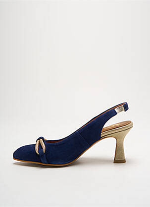 Escarpins nubuck talon de 7 à 9cm bleu O'.. femme
