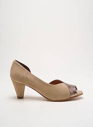 Escarpins nubuck talon de 4 à 6cm marron O'.. femme