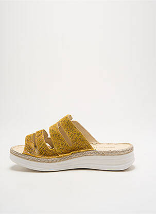 Mules/sabots tissage satiné talon de 4 à 6cm jaune PEDI GIRL femme