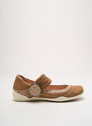 Ballerines fermeture scratch talon plat jusqu'à 3cm marron FUGITIVE BY FRANCESCO ROSSI femme