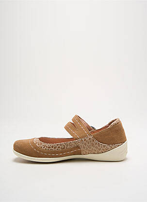 Ballerines fermeture scratch talon plat jusqu'à 3cm marron FUGITIVE BY FRANCESCO ROSSI femme