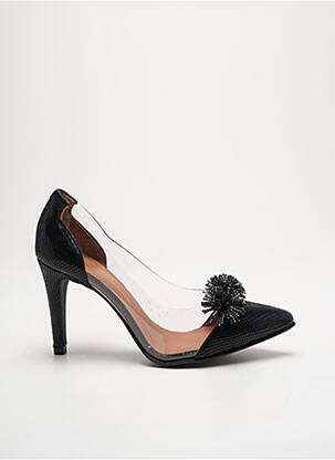 Escarpins tissage satiné talon de 7 à 9cm noir BRENDA ZARO femme
