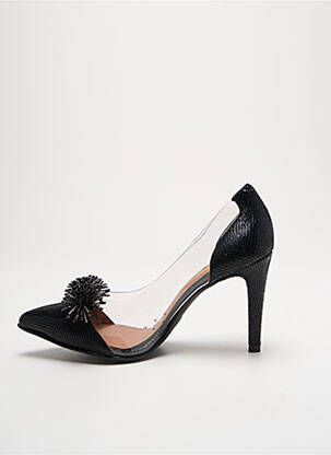 Escarpins tissage satiné talon de 7 à 9cm noir BRENDA ZARO femme